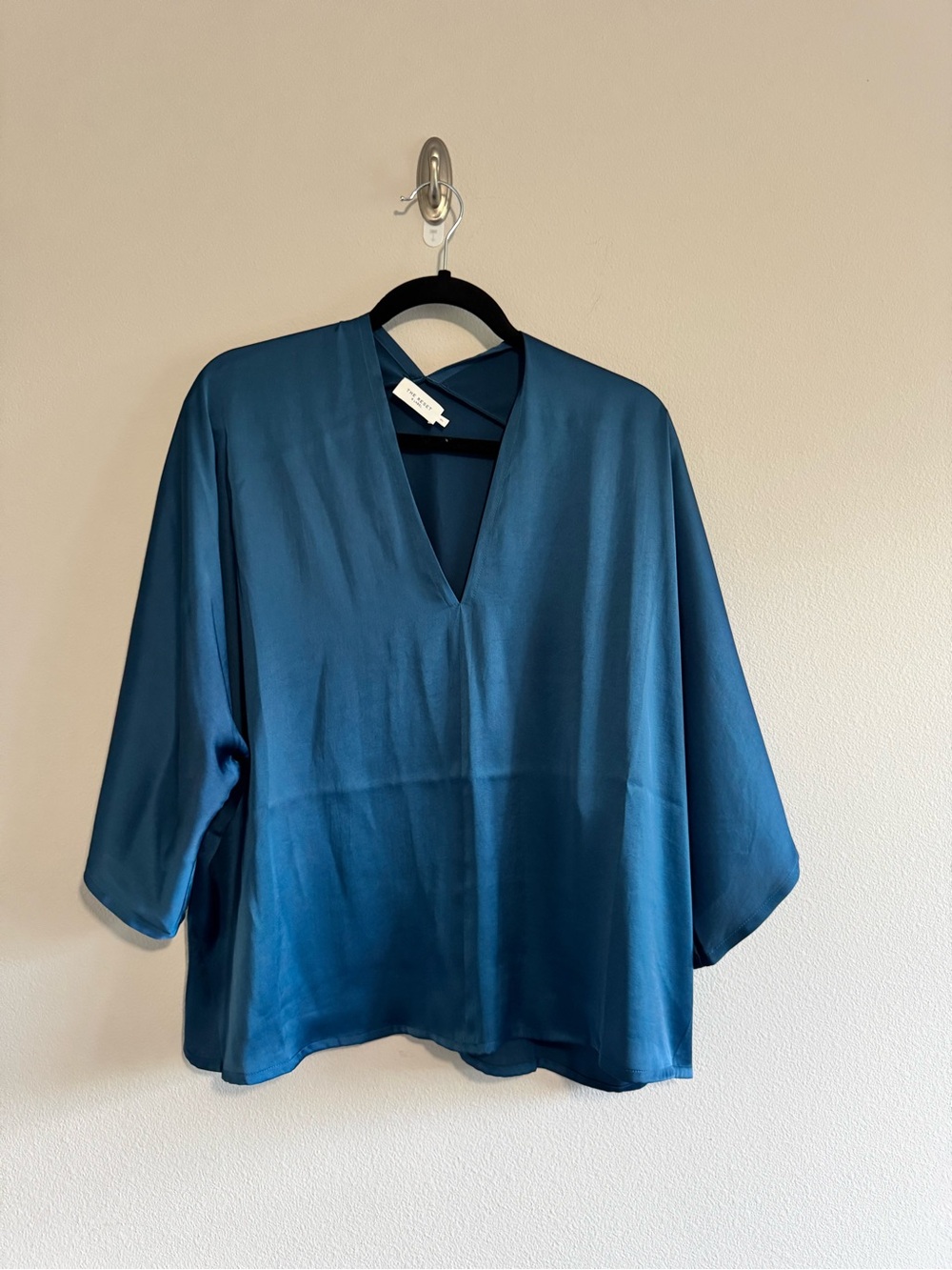 The Reset Deep Teal V-Neck Flow Top
